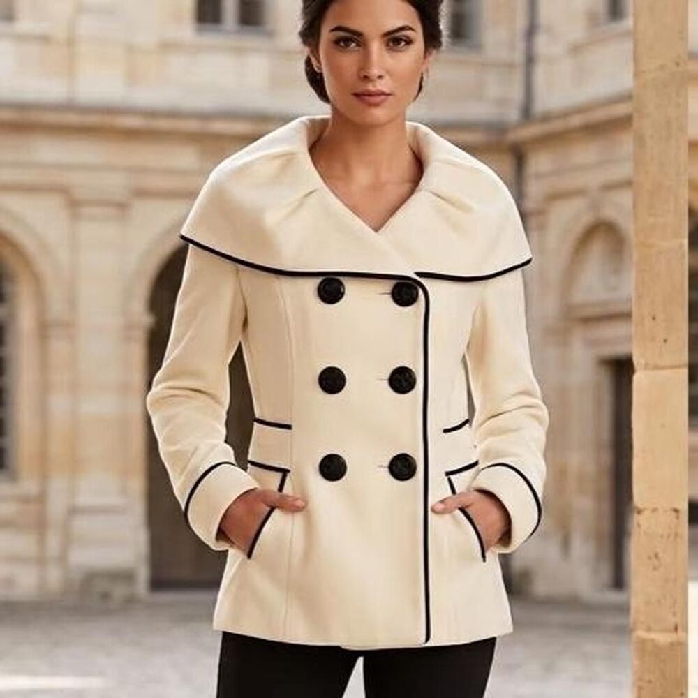 Betsey-johnson Women's Cream and White Coat